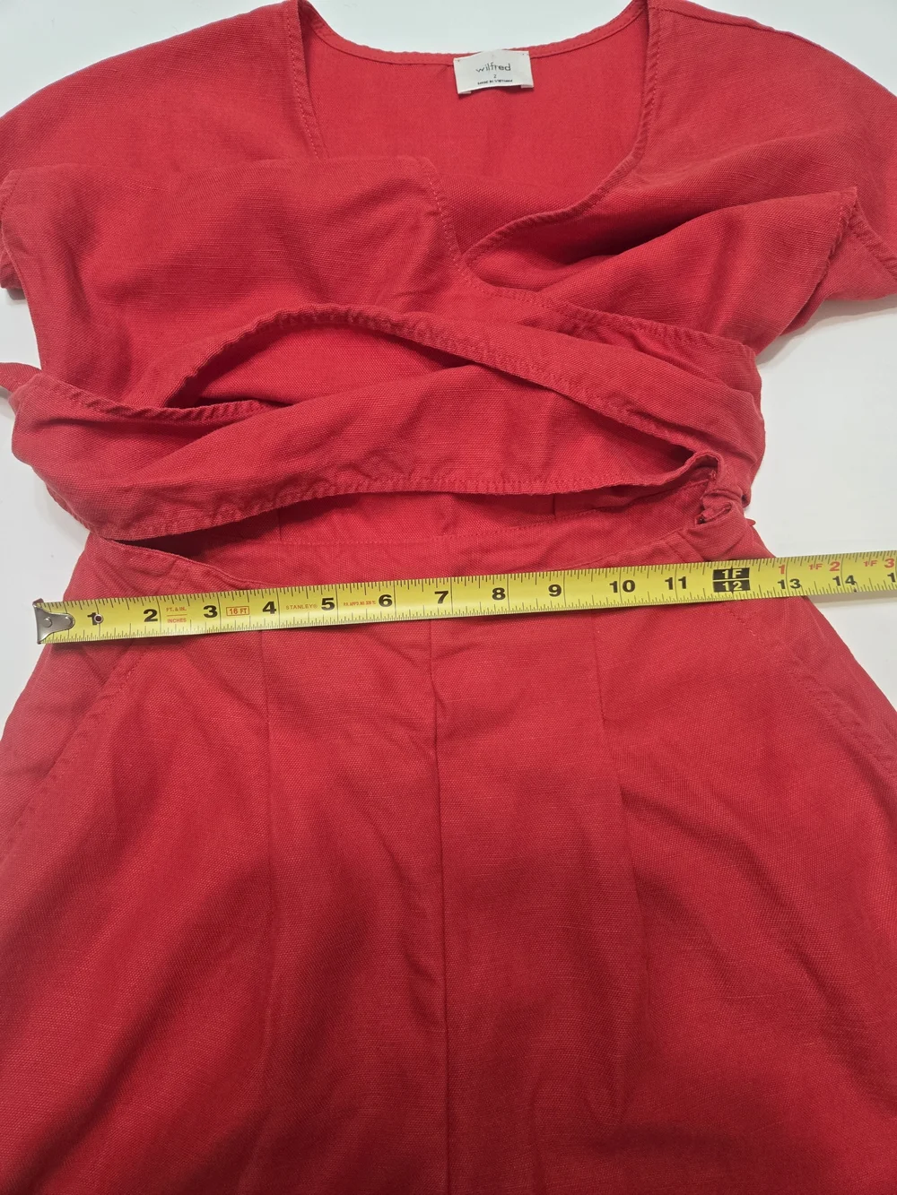 Wilfred Red Wide-Leg Crop Jumpsuit with Wrap Top Size 2